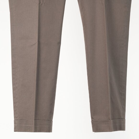 Brunello Cucinelli Grey Cotton Topstitched Cuffed Trousers - Picture 4 of 9